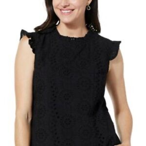 NWT Abercrombie & Fitch Black Eyelet Blouse